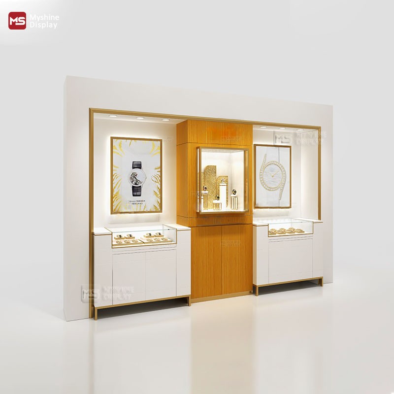 Jewelry Store Wall Showcase Sleek and Elegant Design by MYSHINE DISPLAY