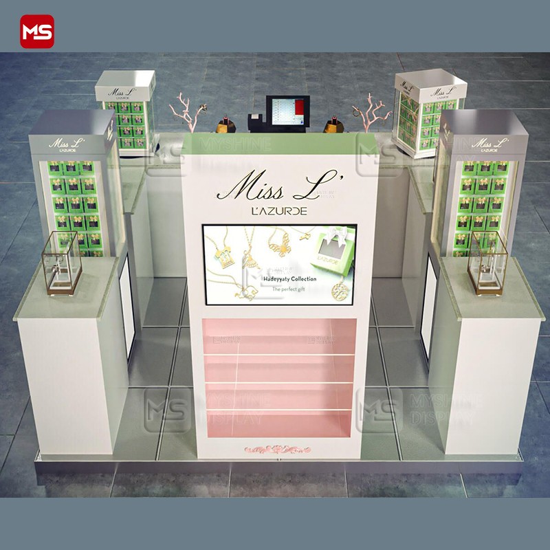 MYSHINE DISPLAY Custom Retail Jewelry Kiosk Design For Mall K26