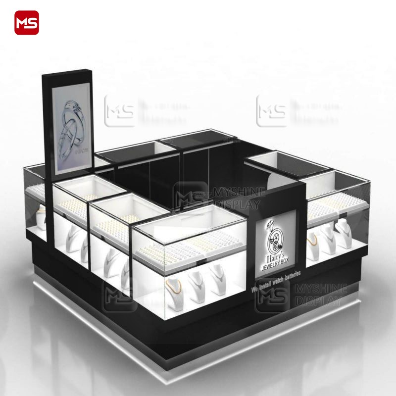 MYSHINE DISPLAY Factory Made Display Rack Glass Counter Design Mall Kiosk  K31