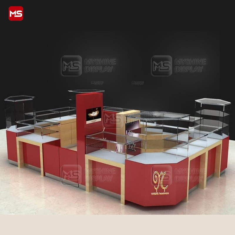 MYSHINE DISPLAY Mall Kiosk Bespoke Luxury Jewelry Shop Cabinet Display K61