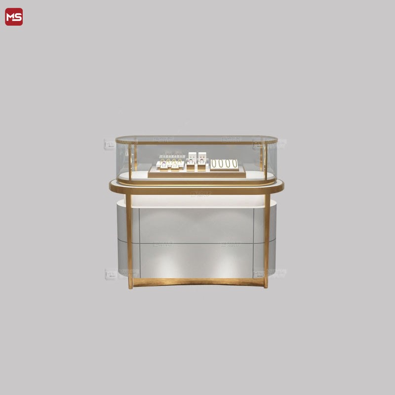 Elegant arched metal frame jewelry display cabinet MYSHINE DISPLAY