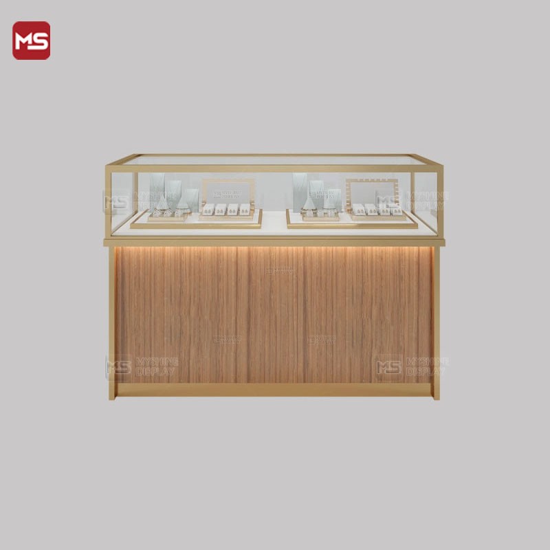 Jewelry Showcases Glass Display Table With Drawers Custom Glass wooden MYSHINE DISPLAY