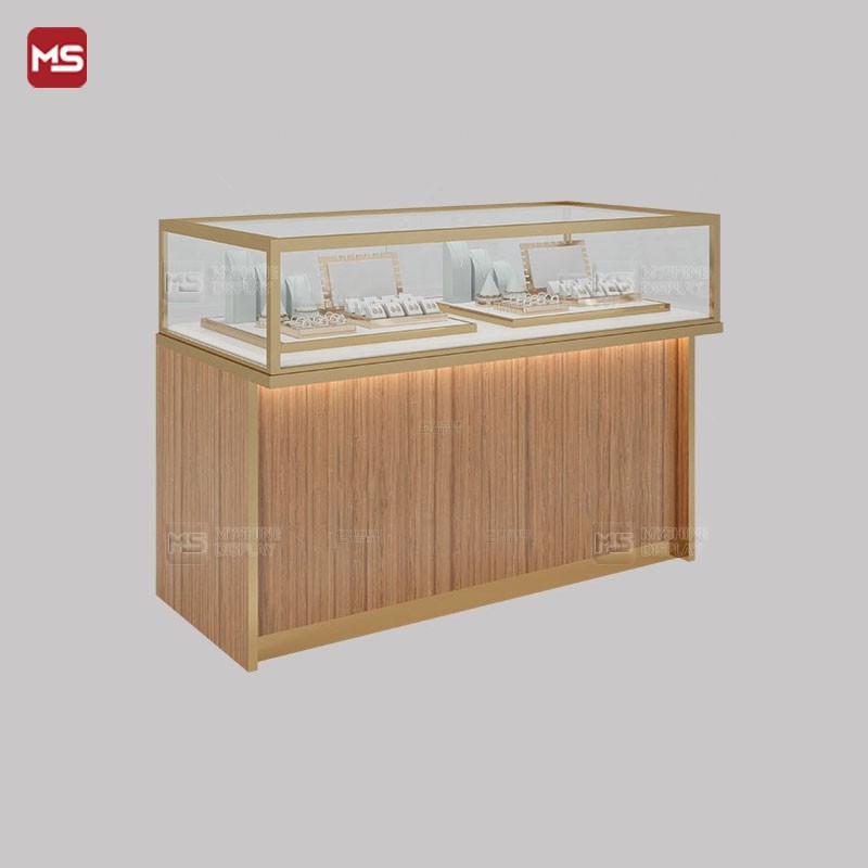 Jewelry Showcases Glass Display Table With Drawers Custom Glass wooden MYSHINE DISPLAY