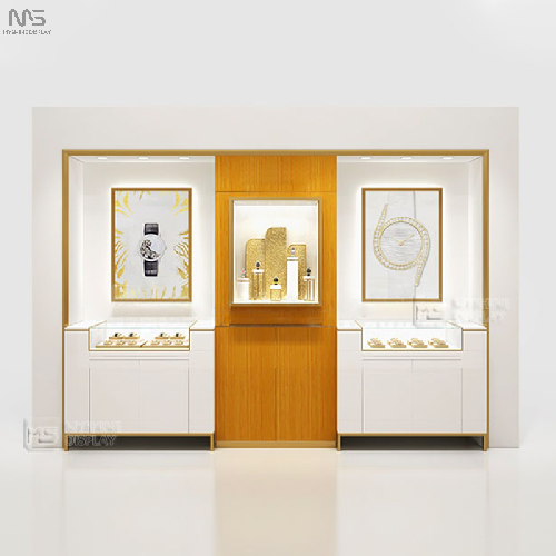 Full-Length Wooden Jewelry Cabinet With Sliding Door Wall-Mounted Costume Mirror MYSHINE DISPLAY