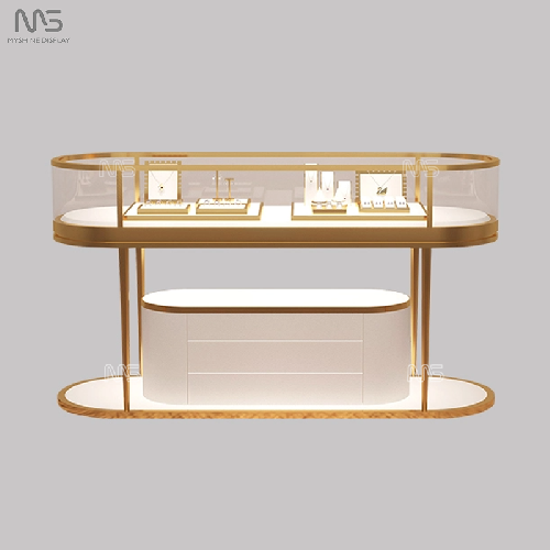 Modern Oval Jewelry Display Cabinet