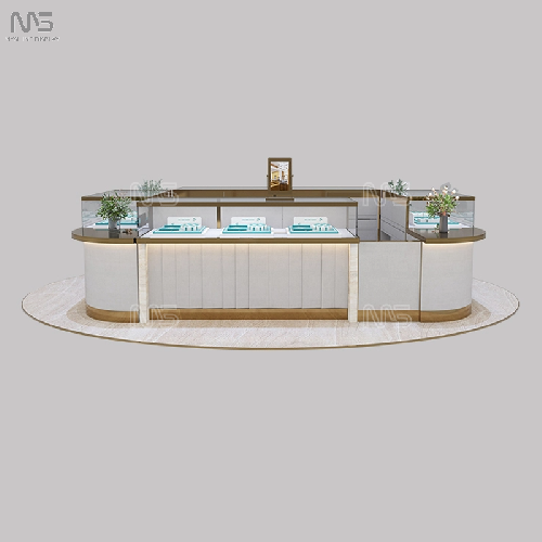 Jewelry Kiosk Counter Round Jewelry Showcase