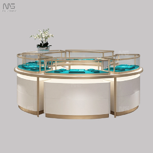 Luxury Wood Display Jewelry Kiosk Showcase Cabinet