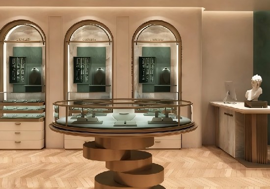A retro and elegant jewelry store design