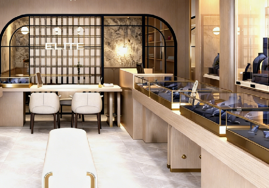 Luxury Marble Jewelry Store Display & Interior Design