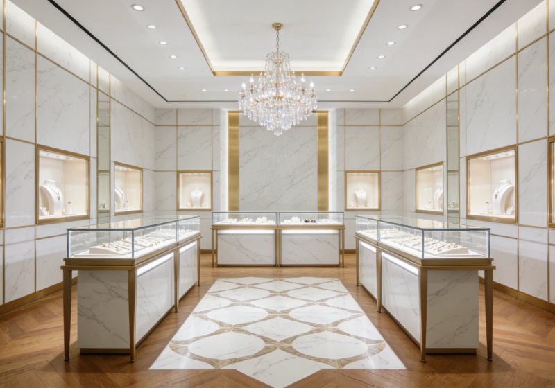 Luxury Marble Jewelry Store Display & Interior Design