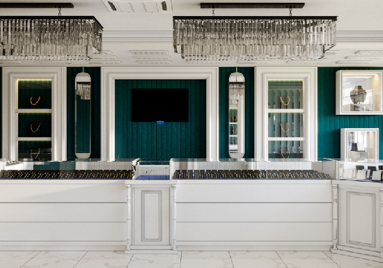 Elegant French-style Jewelry Store Fixtures