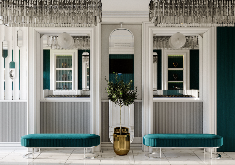 Elegant French-style Jewelry Store Fixtures