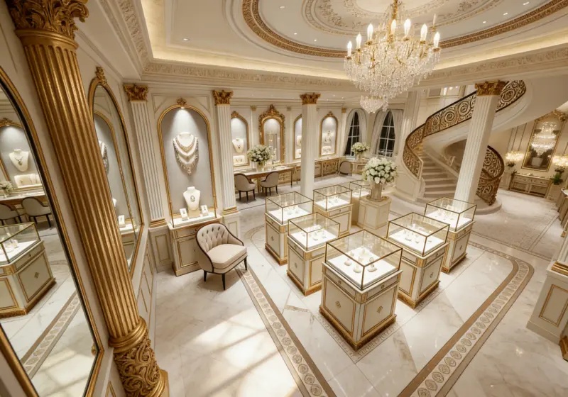 Palace-Style European Luxury Jewelry Store Design