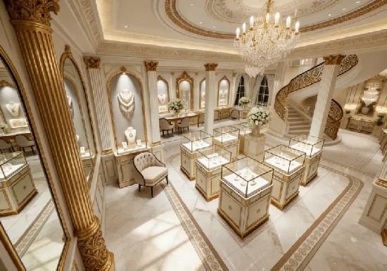 Palace-Style European Luxury Jewelry Store Design