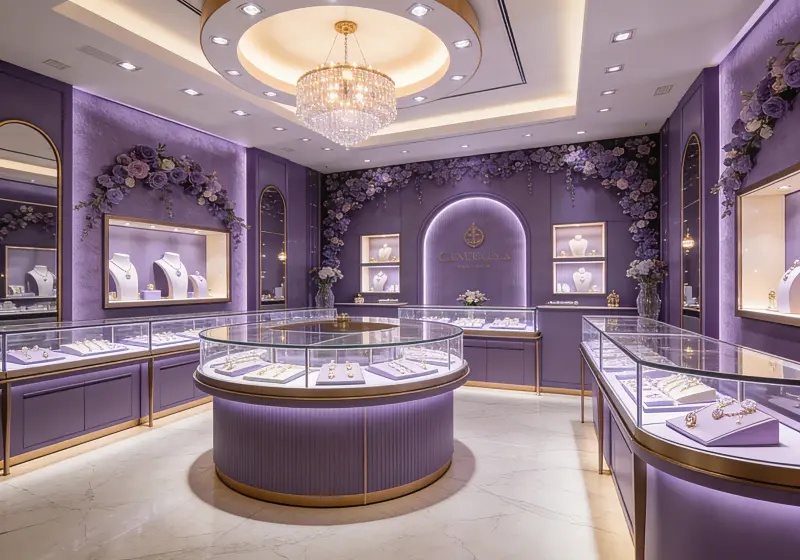 Soft & Lavender Luxury Jewelry Store Interior Design
