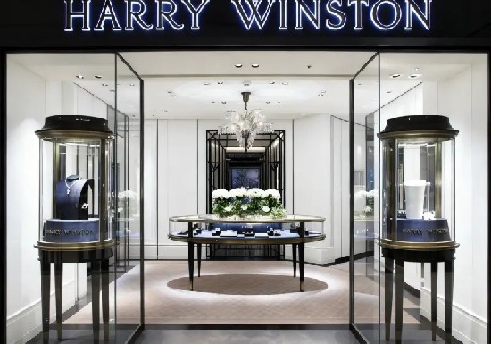 Harry Winston Black & White Luxury Jewelry Store Interior Design