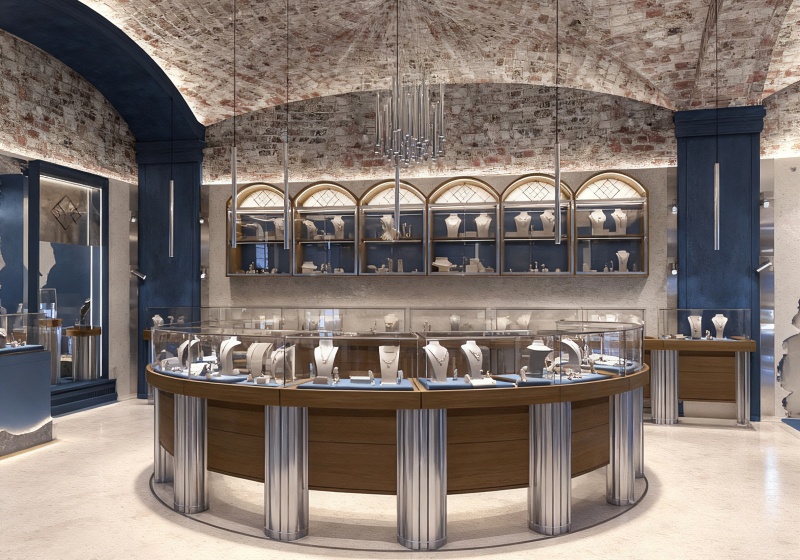 Vintage Industrial & Modern Luxury Mixed-Style Jewelry Store