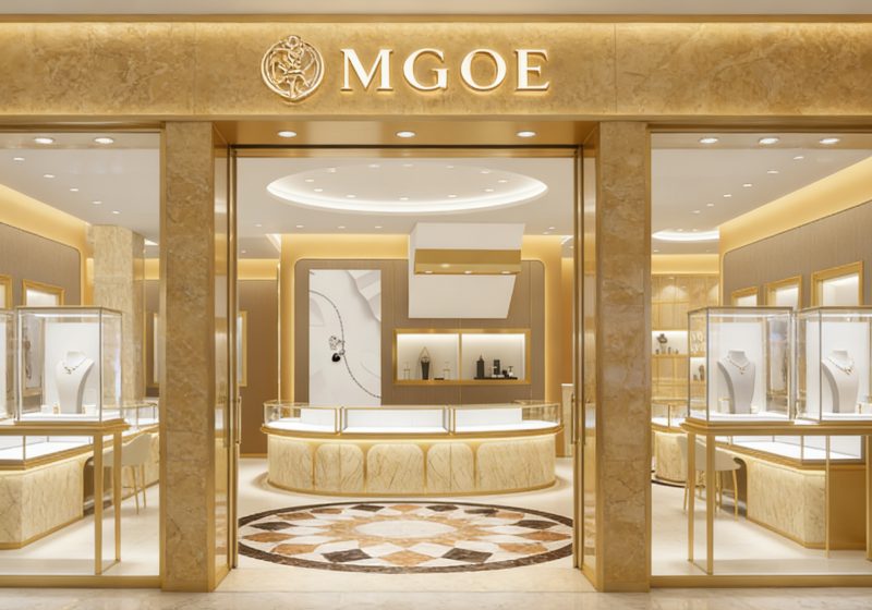 Luxury Marble & Gold Jewelry Display Cases