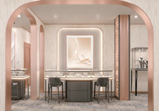 Rose Gold & Gray Modern Elegant Light Luxury Jewelry Store