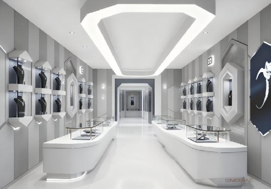 White & Silver Futuristic Tech Luxury Jewelry Store