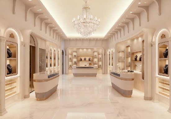 Cream & Light Gold French Romantic Luxury Jewelry Store