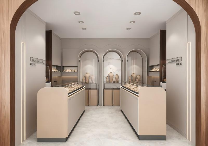 Light Gray & Beige Elegant Light Luxury Jewelry Store