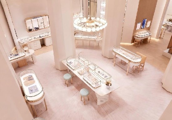 Cream & Light Gold Minimalist Elegant Light Luxury Jewelry Store.