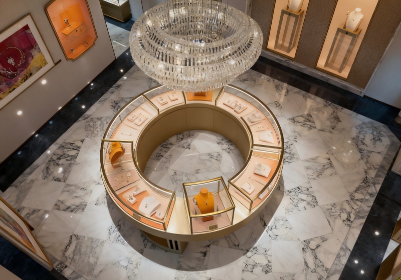 Warm Gold & Soft Orange Modern Luxury Jewelry Store