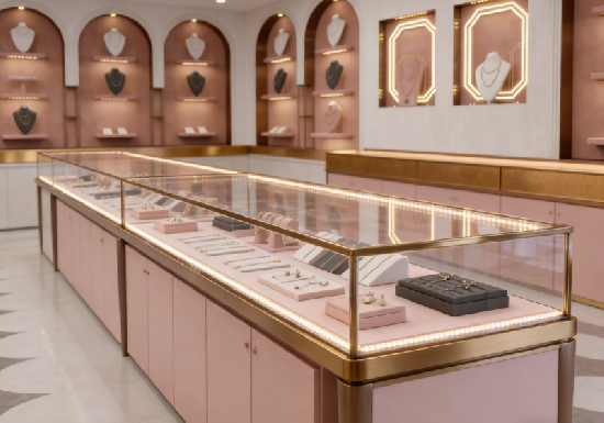 Modern Retro Blush & Green Luxury Jewelry Display Cases