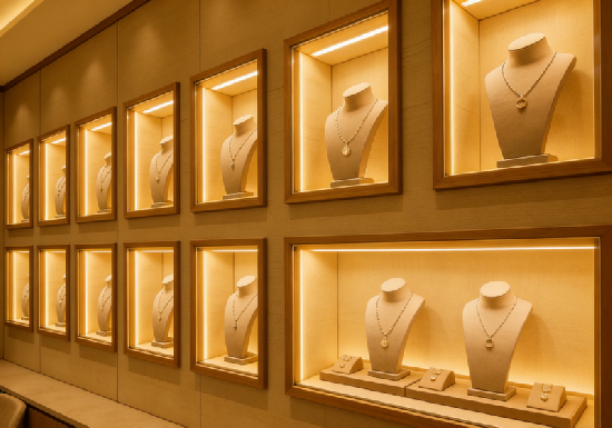 Warm Traditional Luxury Jewelry Store Design