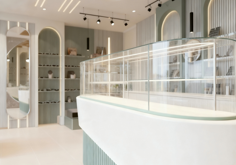 Sage Green & Cream Fresh Elegant Jewelry Store