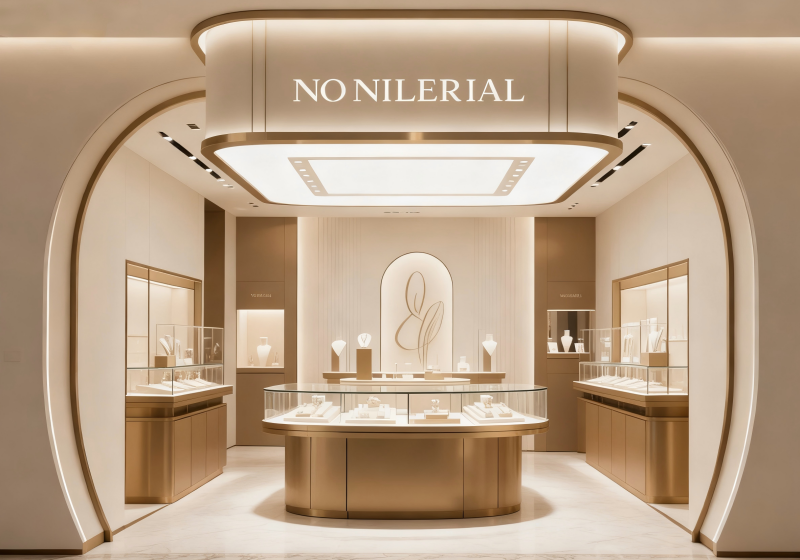 Warm Gold & Cream Minimalist Luxury Jewelry Store