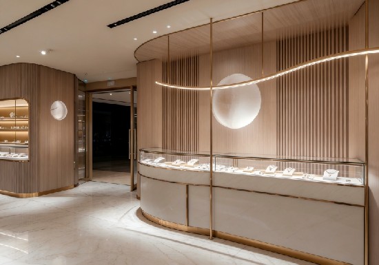 Light Oak & Rose Gold Elegant Light Luxury Jewelry Store