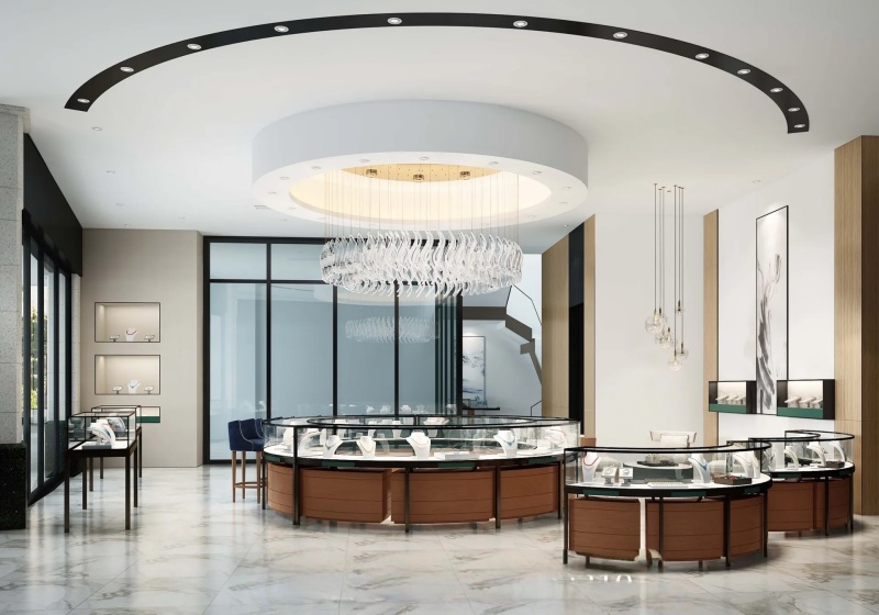 Light Oak & Pure White Modern Minimalist Luxury Jewelry Store