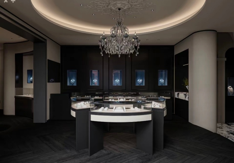 Matte Black & Cream Vintage Opulent Jewelry Store