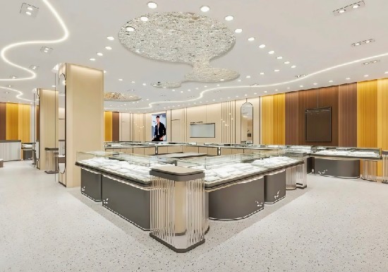 Cream & Warm Gold Modern Light Luxury Jewelry Store