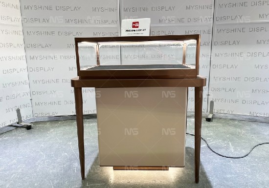 Leather Modern Jewelry Showcase with Ambient Lighting