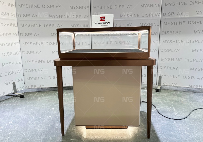 Leather Modern Jewelry Showcase with Ambient Lighting