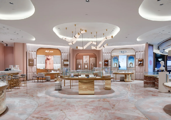 Pink Marble & Gold Accents: A Premium Jewelry Destination