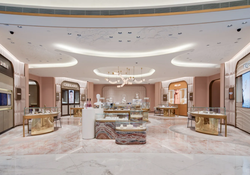 Pink Marble & Gold Accents: A Premium Jewelry Destination