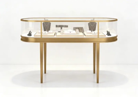 Luxury Oval Jewelry Display Showcase