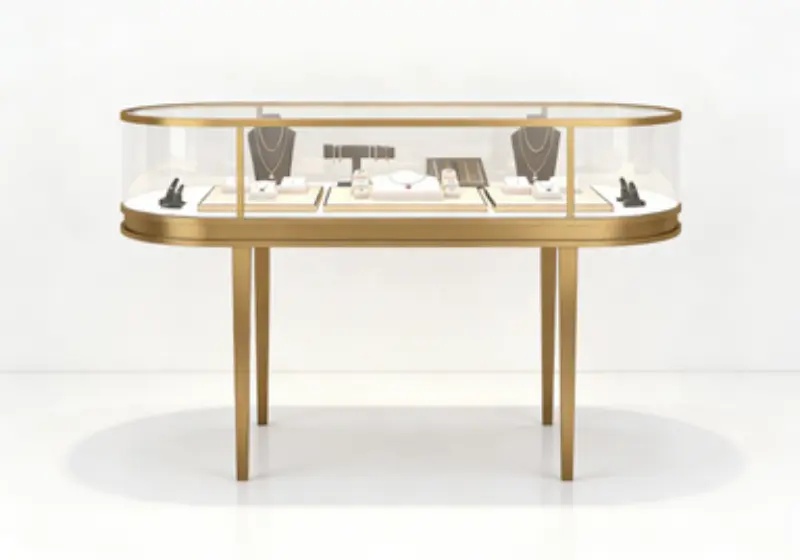 Luxury Oval Jewelry Display Showcase