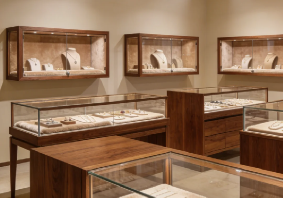 Premium Glass & Wood Jewelry Showcases for Fine Jewelry