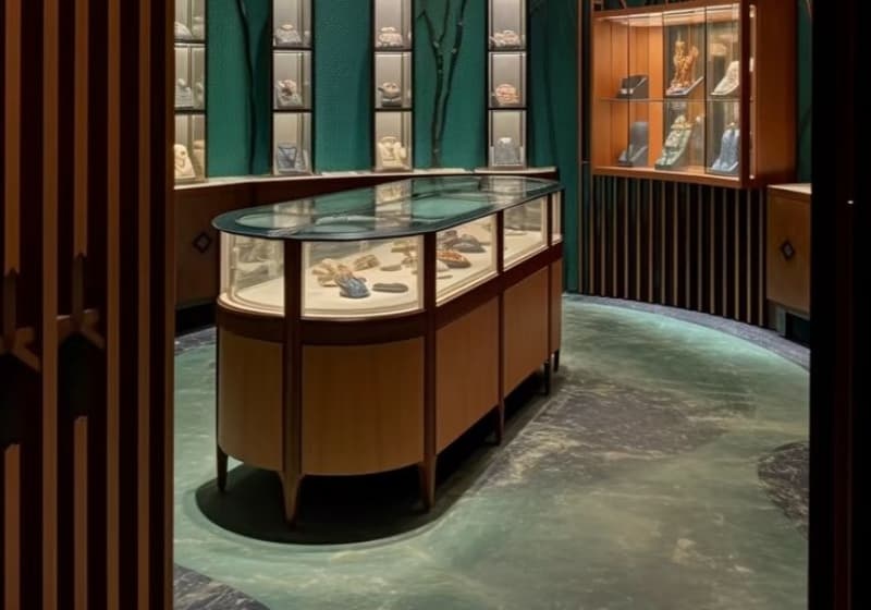 Vintage Jewelry showcase shows a unique style