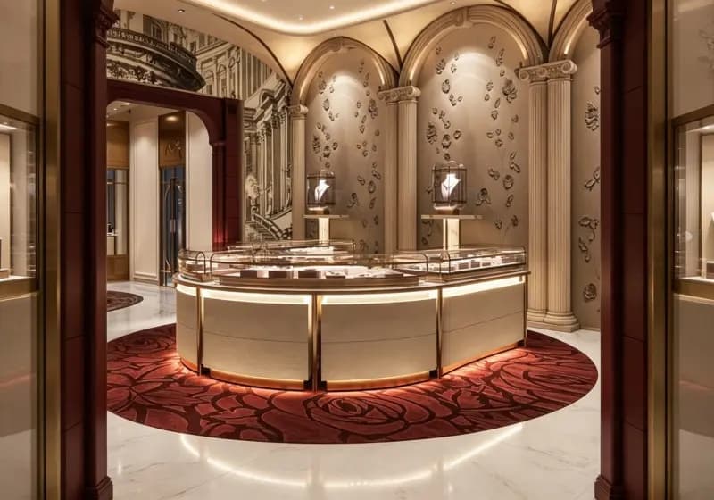 Perfect fusion of simplicity and luxury jewelry showcase