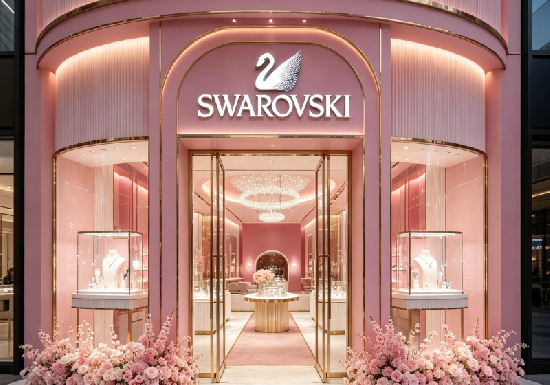 Luxury Pink & Gold Jewelry Display Cabinets