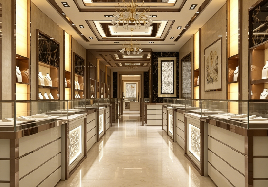 Luxury Marble & Gold-Tone Jewelry Display Cases