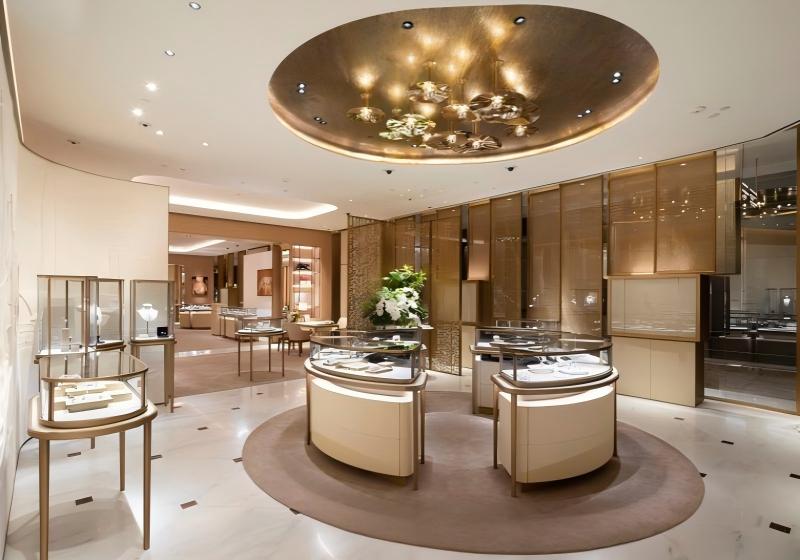 Curved Luxury Jewelry Flagship: A Serene Sanctuary for Fine Jewels
