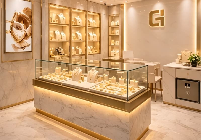 Premium Gold & Diamond Jewelry Store Interior Design