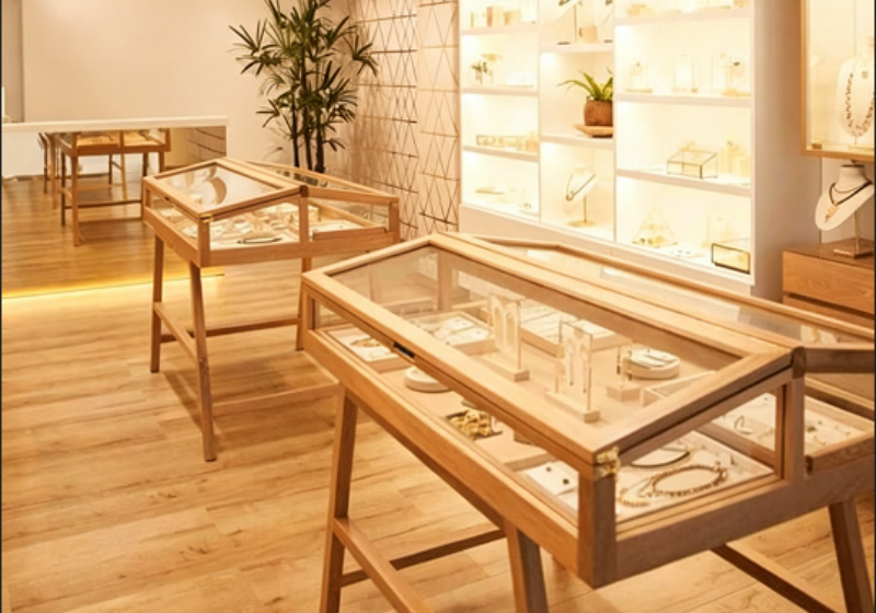 Airy Light Wood Jewelry Displays